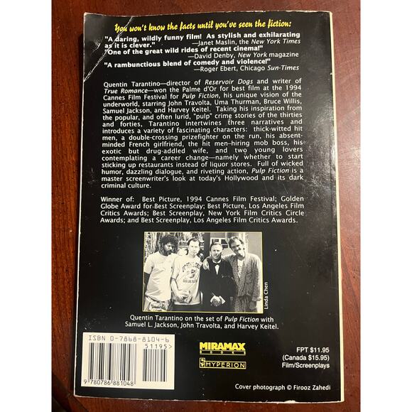 Pulp Fiction a Quentin Tarantino Screenplay Winner Academy Award Best Screenplay - Picture 4 of 4